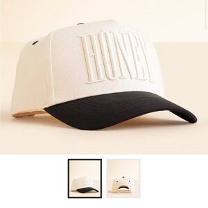 Cream and Black 'HONEY' Cap trucker hat
